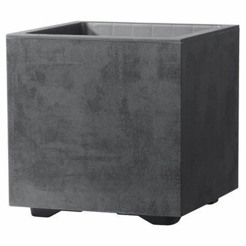 Maceta Deroma Antracita 25 cm Plástico Cuadrada Cubo Ø 25 cm