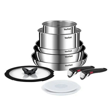 Batería de Cocina Tefal L897SA74 Negro Rojo Acero 10 Piezas