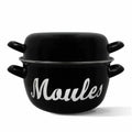 Olla Menastyl Negro Acero esmaltado vitrificado