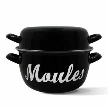 Olla Menastyl Negro Acero esmaltado vitrificado
