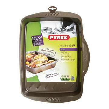 Bandeja para Horno Antiadherente Pyrex Marrón Negro Metal Acero