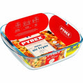 Fuente para Horno Pyrex Transparente Vidrio de Borosilicato Cuadrado