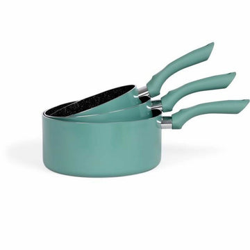 Set de Cazos Livoo Ø 18 cm Ø 20 cm Ø 16 cm Verde Aluminio 3 Piezas