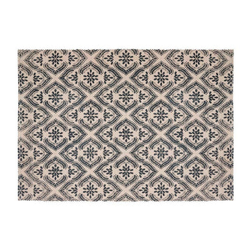 Alfombra Atmosphera Negro Beige Algodón Multicolor 60 x 90 cm