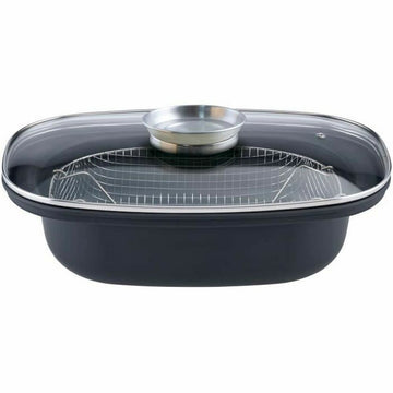 Sartén Freidora con Cesto GSW 414593 Negro Vidrio Acero Inoxidable Acero Esmaltado