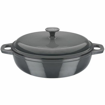 Cacerola Con Tapa GSW Gris Crema Acero Inoxidable Ø 30 cm