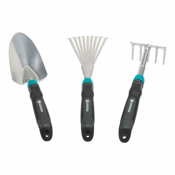 Kit de herramientas de jardinería Gardena Azul/Negro Acero (3 Unidades)