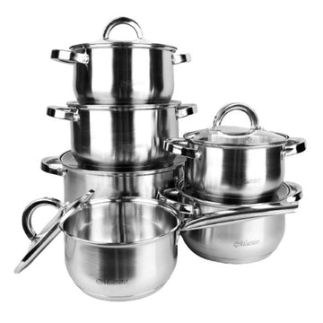 Batería de Cocina Feel Maestro MR-2120 Plateado Acero 12 Piezas