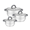 Olla con Tapa Feel Maestro MR-3522-6M-BLACK Plateado Acero Acero Inoxidable Ø 18 cm Ø 20 cm Ø 16 cm 2,5 L 1,8 L 3,5 L (6 Piezas)