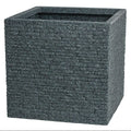Maceta Strata Pizarra 39 x 39 x 39 cm Cemento Plástico Cuadrada