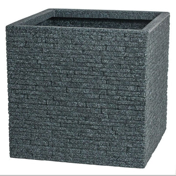Maceta Strata Pizarra 39 x 39 x 39 cm Cemento Plástico Cuadrada