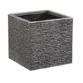 Maceta Strata Pizarra 39 x 38 x 40 cm Gris Plástico Cuadrada