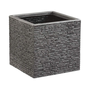 Maceta Strata Pizarra 39 x 38 x 40 cm Gris Plástico Cuadrada