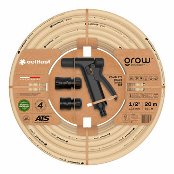 Set de Manguera con accesorios Cellfast Grow 20 m Poliéster PVC Polietileno Polipropileno Ø 12 mm Beige (20 m)