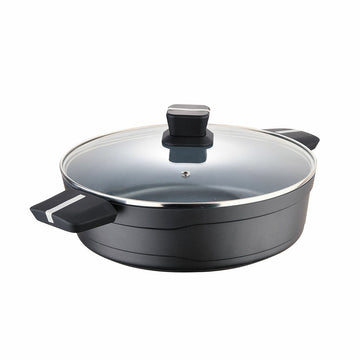 Olla con Tapa de Cristal San Ignacio Bistro SG6427 Negro mate Aluminio fundido Baja