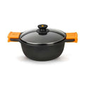 Cacerola con Tapa de Cristal BRA A270328 Negro Ø 28 cm