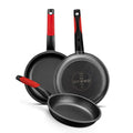 Sartén Antiadherente BRA A411222 Ø 22 cm Negro Rojo Acero Inoxidable Aluminio