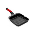 Sartén Asadora con Rayas BRA A411428 Negro Rojo Silicona Aluminio