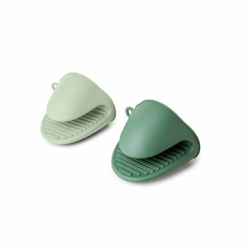 Manopla para Horno Ibili Verde Silicona 8,5 cm (2 Unidades)