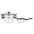 Batería de Cocina Quid Habitat Acero 3 Piezas