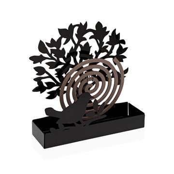 Soporte para espirales antimosquitos Versa Negro Metal 5 x 17 x 17 cm Árbol