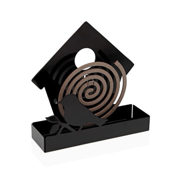 Soporte para espirales antimosquitos Versa Negro Metal 5 x 17 x 17 cm Pájaro