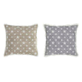 Cojín DKD Home Decor Gris Beige Poliéster Algodón Aluminio (45 x 10 x 45 cm) (2 Unidades)