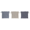 Cojín para sillas DKD Home Decor Beige Azul Poliéster Algodón Aluminio Azul marino Mediterráneo (3) (38 x 38 x 6 cm) (3 Unidades