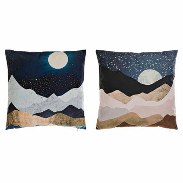 Cojín DKD Home Decor Multicolor Luna 45 x 10 x 45 cm (2 Unidades)
