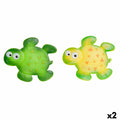 Alfombra de baño DKD Home Decor 11,5 x 1 x 10 cm Verde Amarillo Infantil Tortuga PVC 10 cm (2 Unidades)