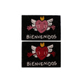 Felpudo DKD Home Decor Rojo Negro Rosa Goma Blanco 2 Unidades Fibra de coco (60 x 40 x 1,5 cm)