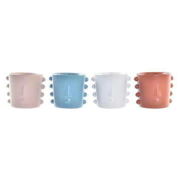 Macetero DKD Home Decor Cara Gres (15 x 13 x 12,5 cm) (4 Unidades)