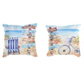 Cojín DKD Home Decor Playa Poliéster Aluminio Multicolor Mediterráneo (45 x 10 x 45 cm) (2 Unidades)