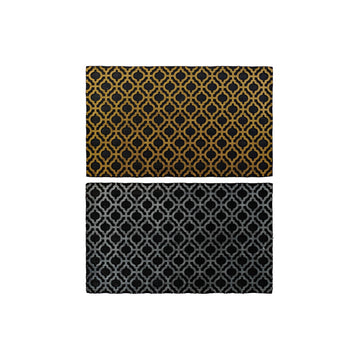 Felpudo DKD Home Decor Plateado Negro Dorado Goma Árabe 2 Unidades (75 x 45 x 0,5 cm)