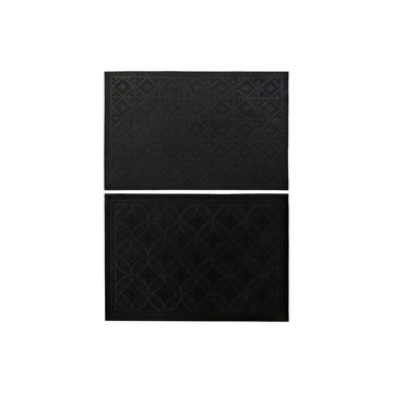 Felpudo DKD Home Decor Negro Goma 2 Unidades (60 x 40 x 0,3 cm)