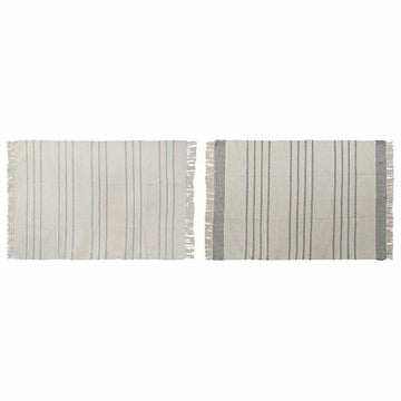 Alfombra DKD Home Decor 120 x 180 x 0,75 cm Gris Poliéster Blanco Flecos Boho (2 Unidades)