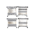 Cojín DKD Home Decor Negro Dorado Poliéster Algodón Aluminio Árabe (45 x 10 x 45 cm) (4 Unidades)