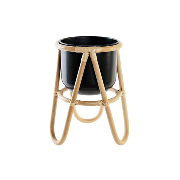 Macetero DKD Home Decor Natural Negro Metal Colonial Bambú (26 x 26 x 40 cm)
