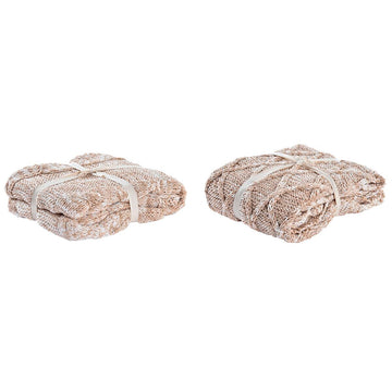Cubrecamas DKD Home Decor Rosa claro 150 x 125 x 1 cm (2 Unidades)