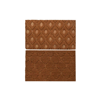 Felpudo DKD Home Decor Marrón Goma Coco (75 x 45 x 2,3 cm) (2 Unidades)