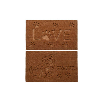 Felpudo DKD Home Decor Marrón Goma Coco (75 x 45 x 2,3 cm) (2 Unidades)
