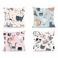 Cojín DKD Home Decor Poliéster Multicolor Microfibra Gatos (40 x 10 x 40 cm) (4 Unidades)