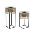 Set de Maceteros DKD Home Decor 33 x 33 x 67 cm Negro Dorado Metal Loft