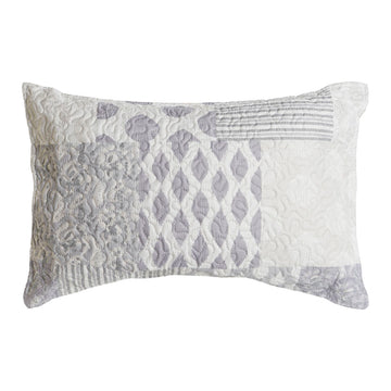 Cojín DKD Home Decor Beige Gris Poliéster Patchwork 60 x 10 x 40 cm