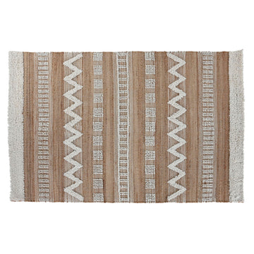 Alfombra Home ESPRIT Blanco Marrón Boho 160 x 230 x 1 cm