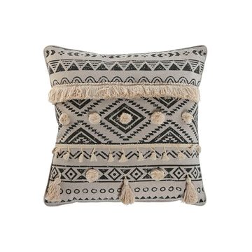 Cojín Home ESPRIT Blanco Negro Boho 45 x 8 x 45 cm