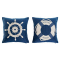 Cojín Home ESPRIT Azul Blanco 45 x 10 x 45 cm (2 Unidades)