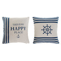 Cojín Home ESPRIT Blanco Azul marino 45 x 10 x 45 cm (2 Unidades)