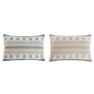 Cojín Home ESPRIT Azul Beige 60 x 10 x 45 cm (2 Unidades)