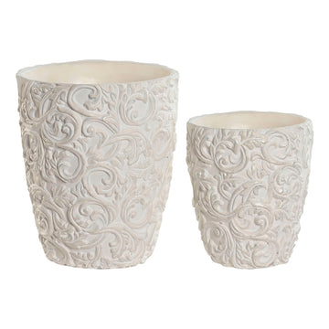 Macetero Home ESPRIT Cemento 24 x 24 x 28 cm (2 Piezas)